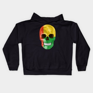 Guinea Bissau Flag Skull - Gift for Bissau Guinean With Roots From Guinea Bissau Kids Hoodie